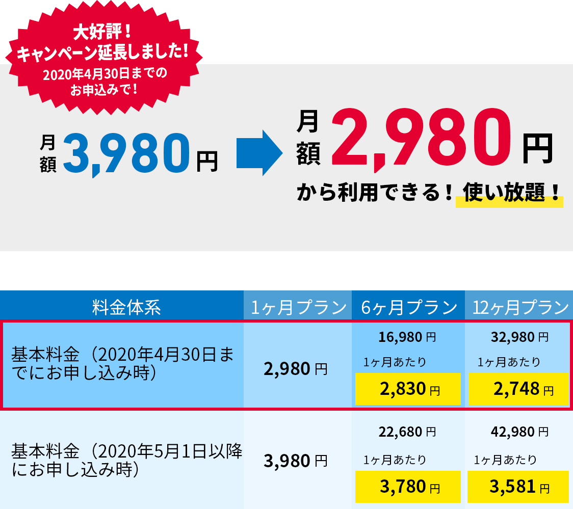 基本料金体系